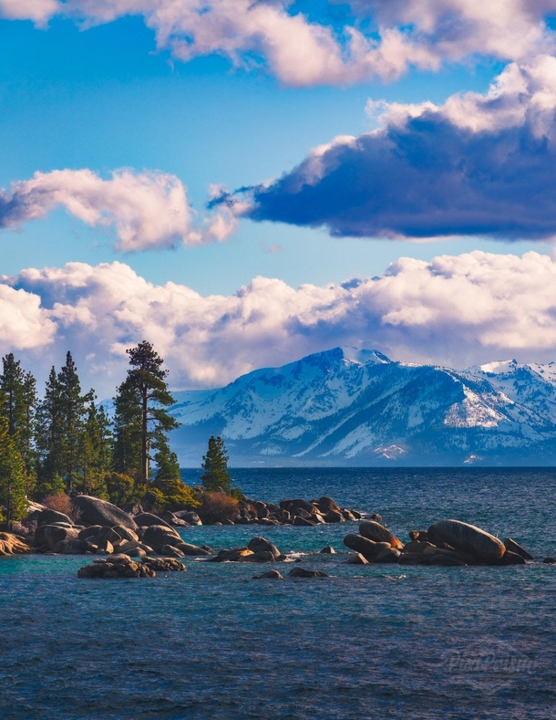 The clearing of a spring storm on the west side of Lake Tahoe Nevada 