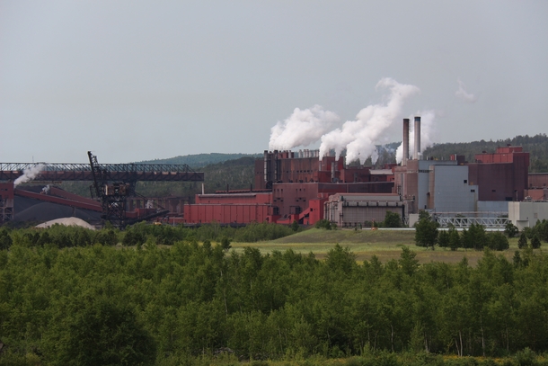 The Cliffs mining taconite iron ore plant on the shore of Lake Superior in Silver Bay MN 