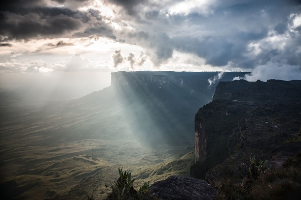 The clouds break over Mt Roraima Venezuela 