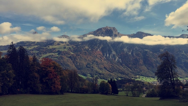 The clouds finally broke above Glarus Switzerland OC 
