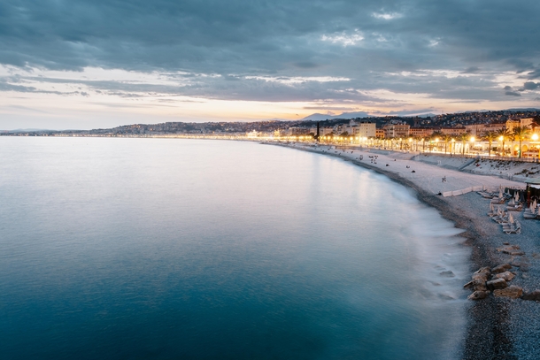 The coastline of Nice France