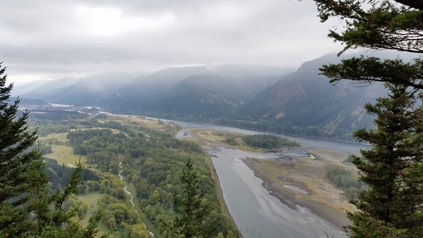 The Columbia River Gorge from the top of Beacon Rock OC 