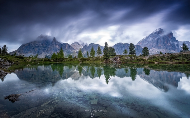 The crystal clear waters of Lake Limedes under the Lagazuoi in the Dolomites  Photo by Janne Kahila