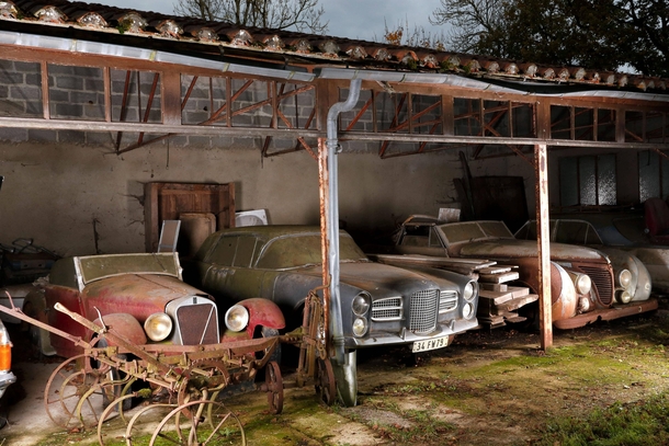 The dusty abandoned cars of the Baillon Collection that would later fetch  million at auction 