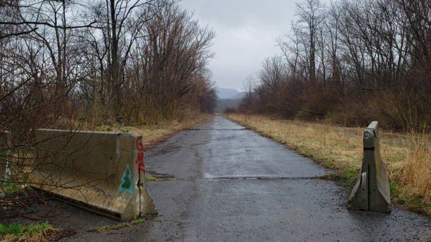 The entrance to the abandoned Pennsylvania Turnpike in Breezewood PA 