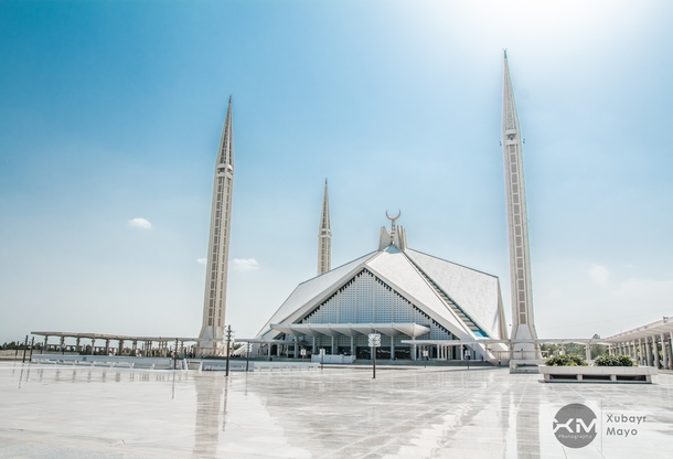 The Faisal Mosque Islamabad - Architect Vedat Dalokay who originally designed it for Ankara Turkey  x-post rExplorePakistan