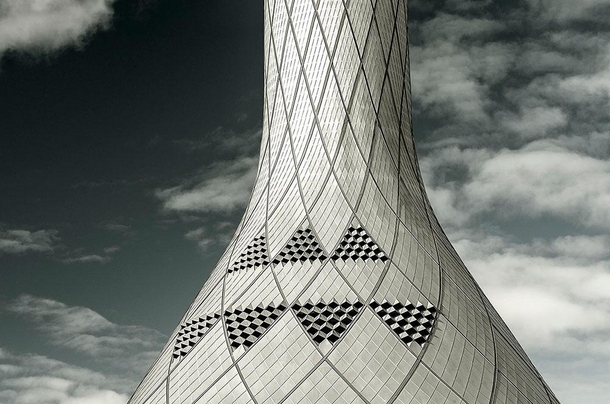 The  feet high air traffic control tower at Edinburgh Airport boasts of  hand-installed zinc tiles