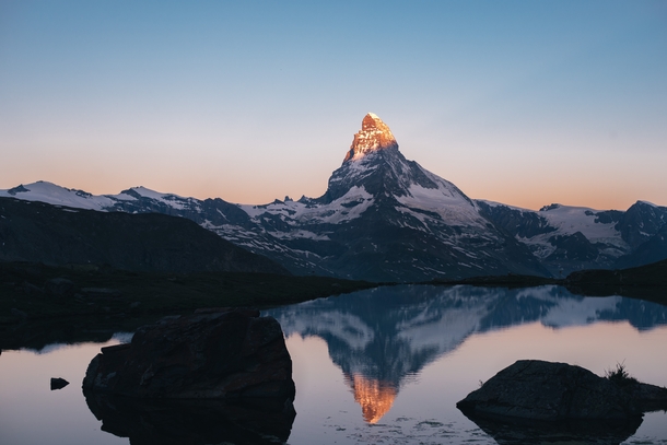 The first morning light on the Matterhorn 