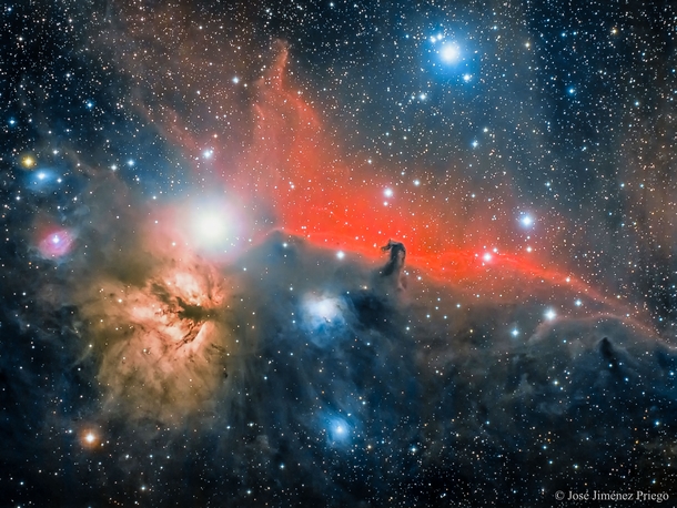 The Flame and Horse Head Nebulae 
