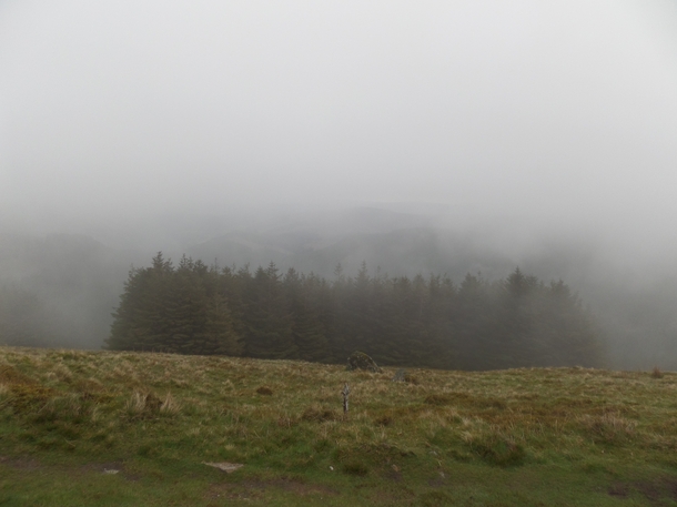 The fog gave this place a really mysterious quality while hiking Ireland 
