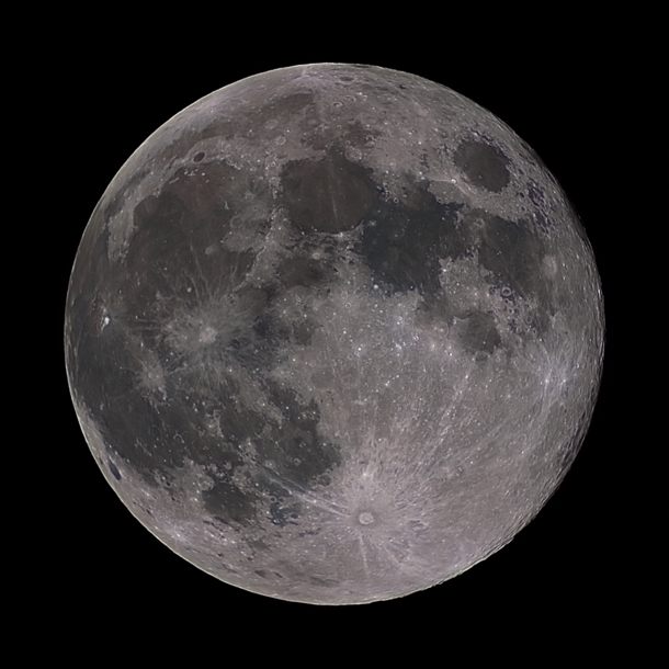 The Full moon from -- -   frames stacked - mm refractor and Nikon D