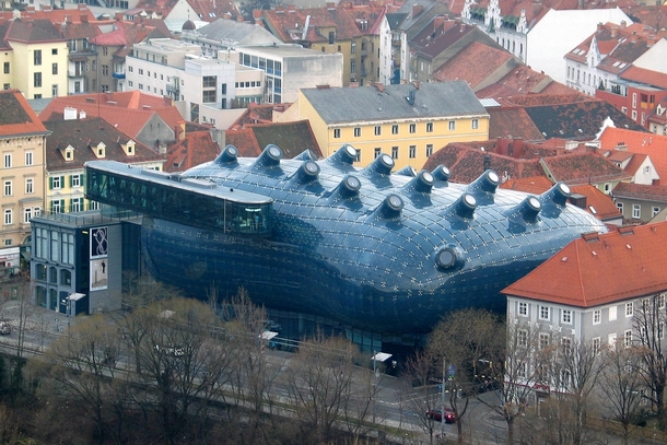 The Graz Art Museum in Graz Austria aka the Friendly Alien x