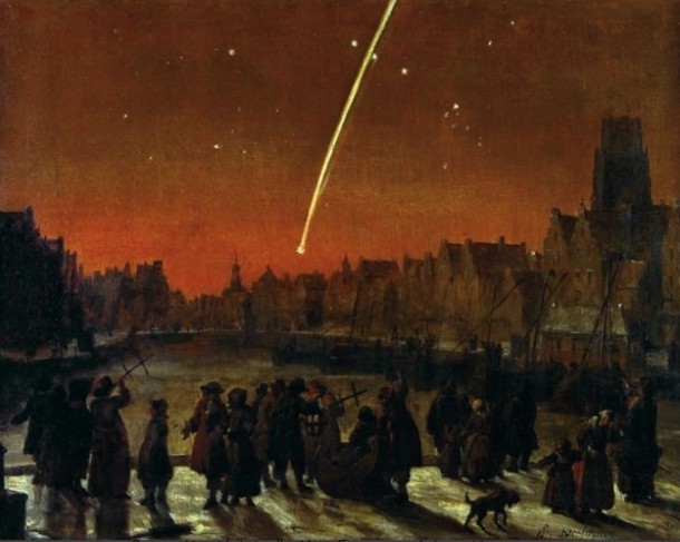 The Great Comet of  over Rotterdam 