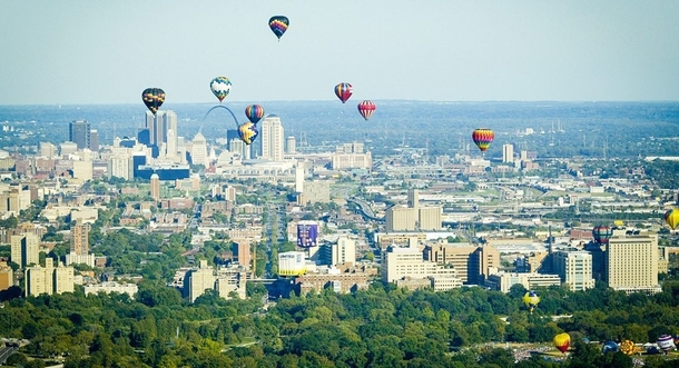 The Great Forest Park Balloon Race over St Louis MO