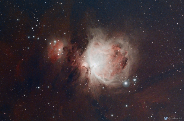 The Great Orion Nebula and its partner The Running Man
