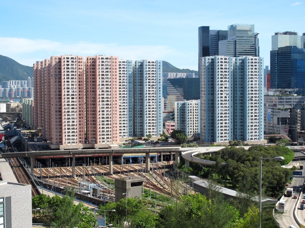 The Hong Kong MTR is funded in part by the many property developments built atop its train depots 