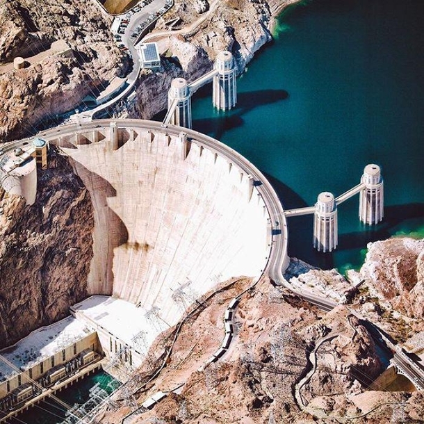 The Hoover Dam Situated On The Border Of Nevada And Arizona