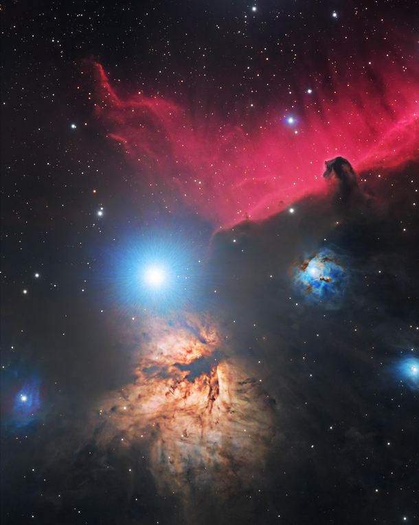 The Horsehead and Flame Nebula my cameras last image before it died from an explodey capacitor