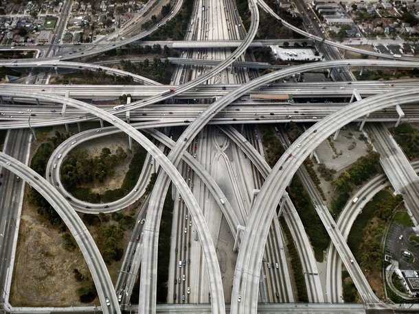 The I- interchange in Los Angeles 