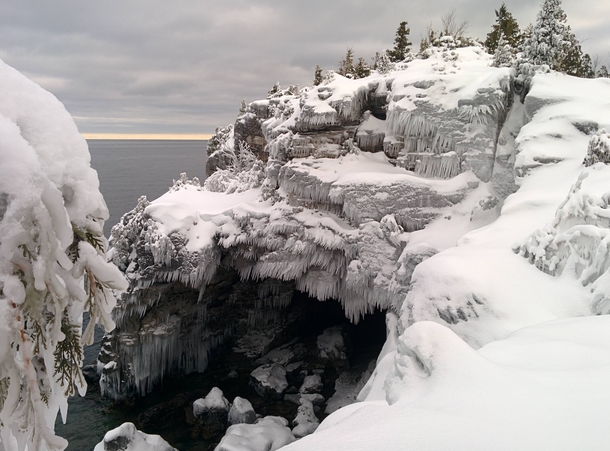 The Ice-Covered Grotto Bruce Peninsula National Park Ontario CA 