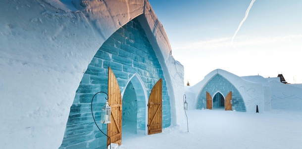 The Ice Hotel Htel de Glace near Quebec City Canada is the first and only true ice hotel in North America 