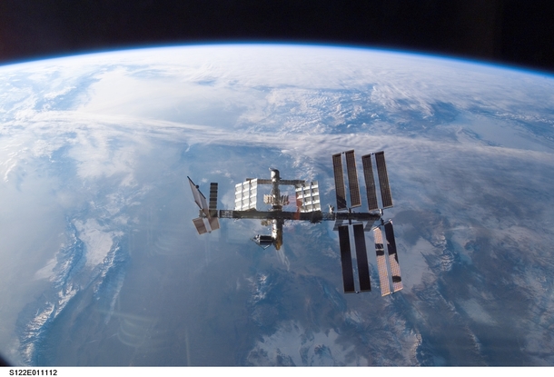The International Space Station as seen by the STS- Shuttle Crew 