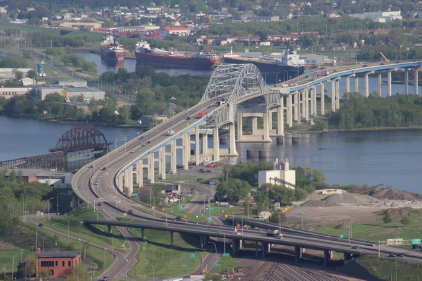 The John A Blatnick bridge connecting Duluth MN and Superior WI 