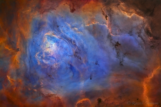 The Lagoon Nebula in Mapped Colour- By Russell Croman 