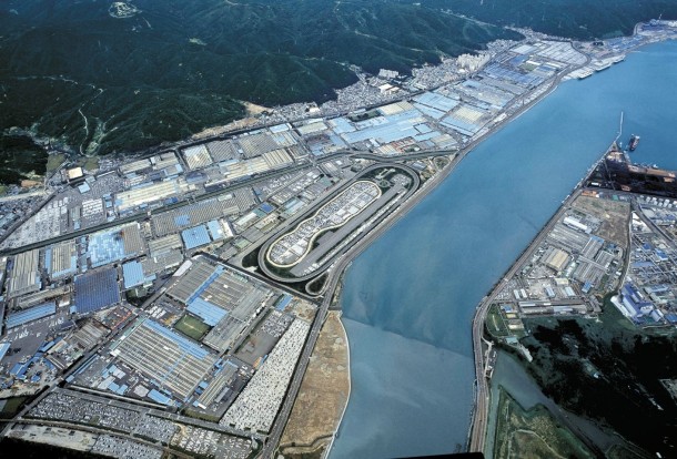 The largest automobile plant in the world Hyundai Ulsan South Korea 