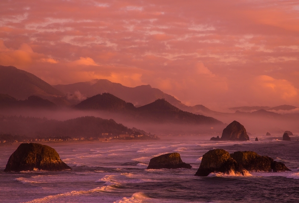 The last Kiss of Daylight - Cannon Beach Oregon By Dezzouk 
