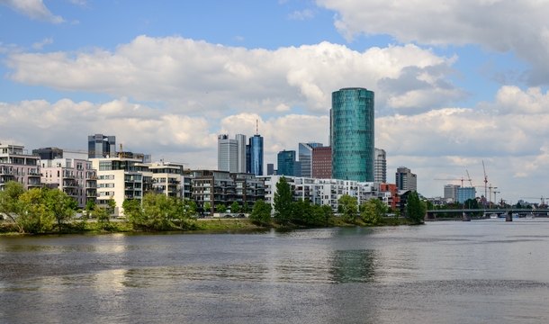 The Main River and Frankfurt Germany 
