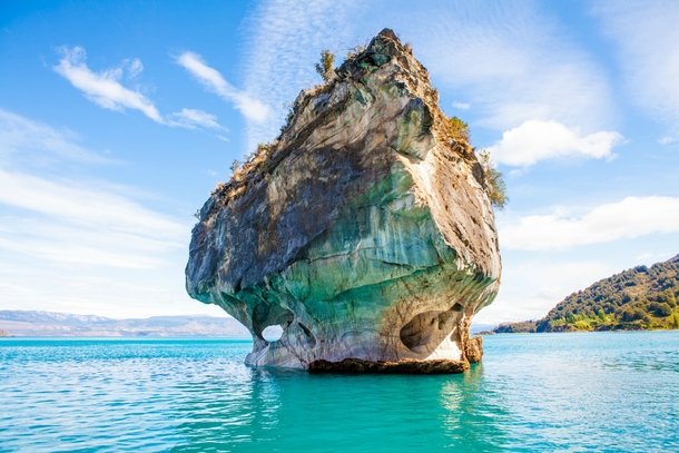 The Marble Cathedral in General Carrera Lake Chile 
