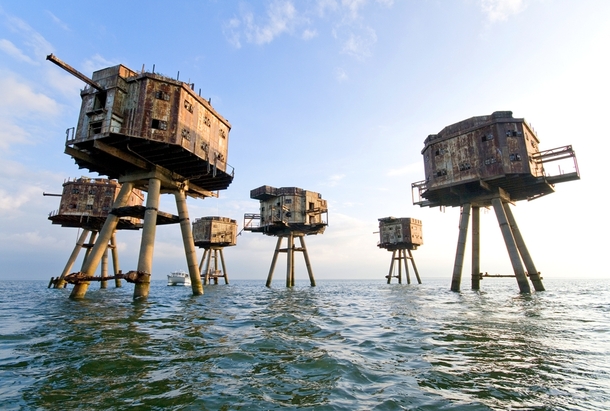 The Maunsell Sea Forts off the coast of Kent England  Photographed by Neil Brown