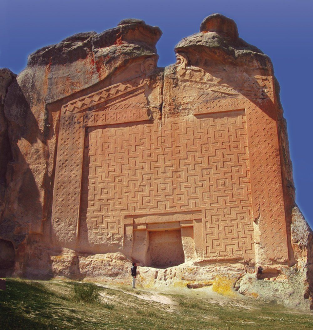 The Midas Monument  mt high facade carved into the rock in the th BC located in modern day Turkey