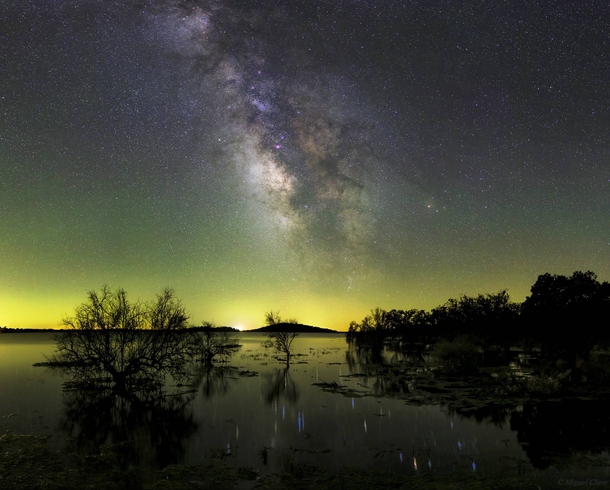 The Milky Way and airglow seen in the Dark Sky Alqueva Reserve in Portugal 