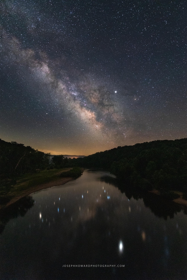The Milky Way over the Current River Eminence Missouri 