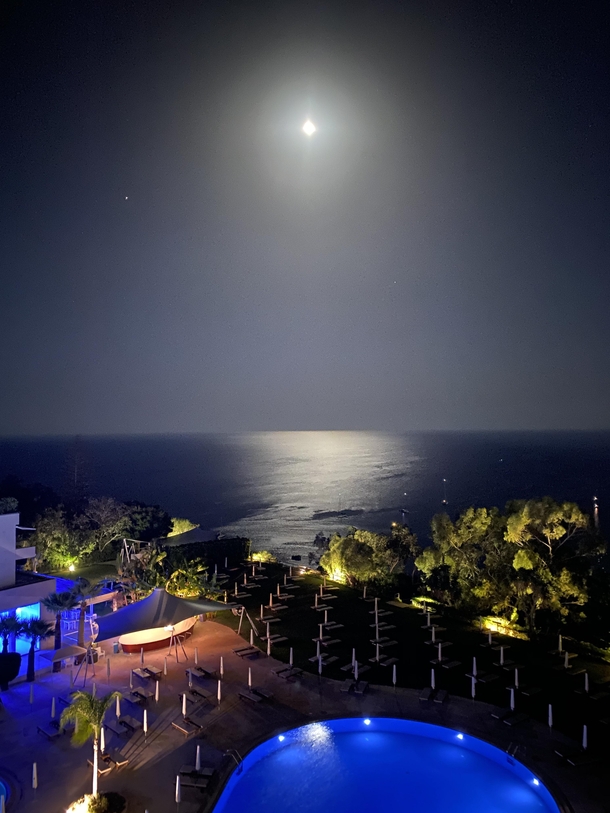 The Moon and Mars above Konnos Bay Cyprus 