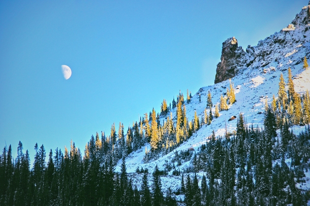 The moon settling into place Aspen CO 