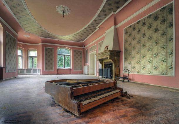 The music room Abandoned Palace in Poland  Photo by Bartek Pootczak