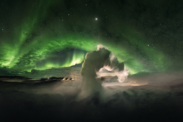 The night sky above Iceland  by Arnar Kristjansson