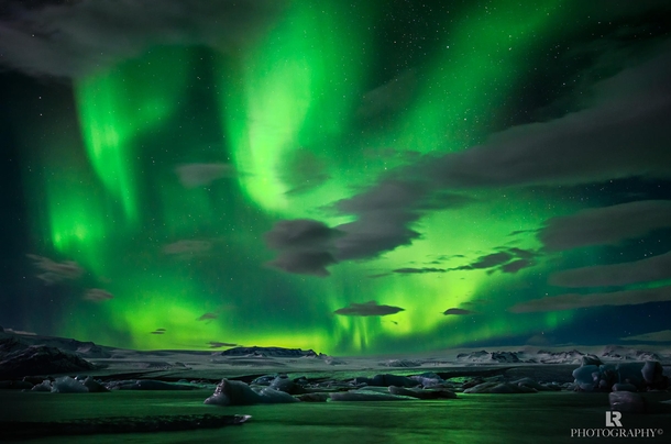 The Northern Lights flickering over Jkulsrln Lagoon Iceland  photo by Lorenzo Riva