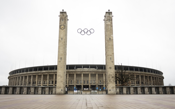 The Olympiastadion from the outside Berlin Germany 