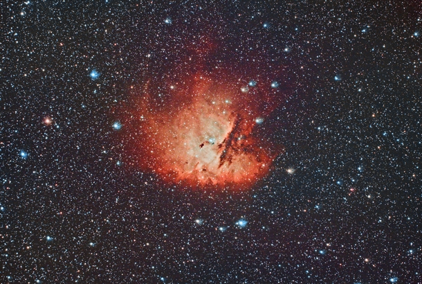 The Pac-Man Nebula just two hours of exposure through a  refractor