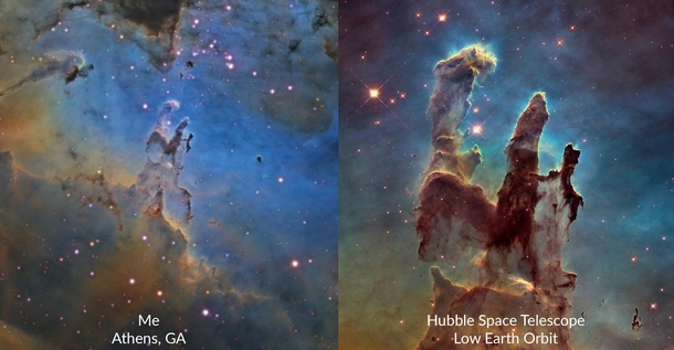 The Pillars of Creation My image compared to Hubbles 