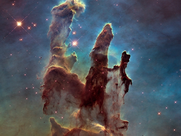 The Pillars of Creation part of the Eagle Nebula M 