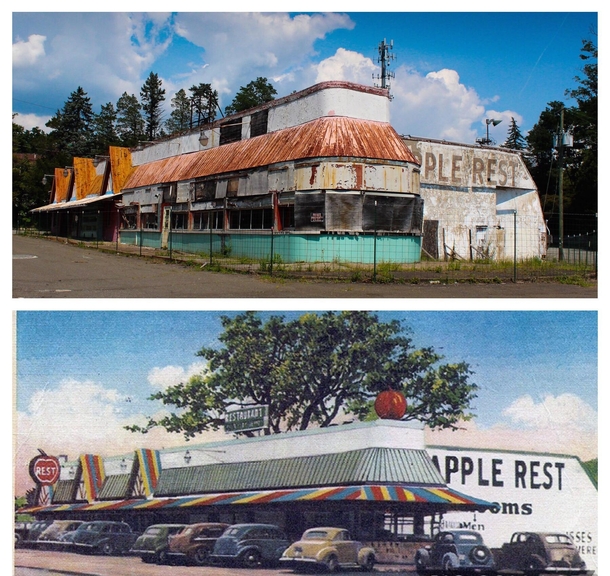 The Red Apple Road Side Diner in Southfields NY Opened in  Abandoned  Diner Hosted Many Celebrities and Hit Its Peak in  W  Million Customers That Year