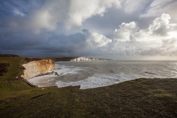 The Seven Sisters a series of beautiful chalk cliffs by the English Channel often used as stand-in for the White Cliffs of Dover in filmmaking 