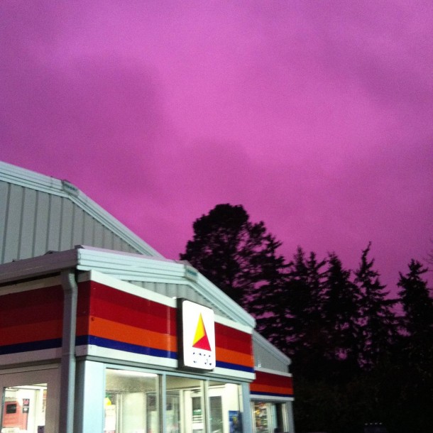the sky was purple in wisconsin last night after a storm 