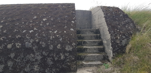 The stairs leading to the gun mount on the WW Bunker 