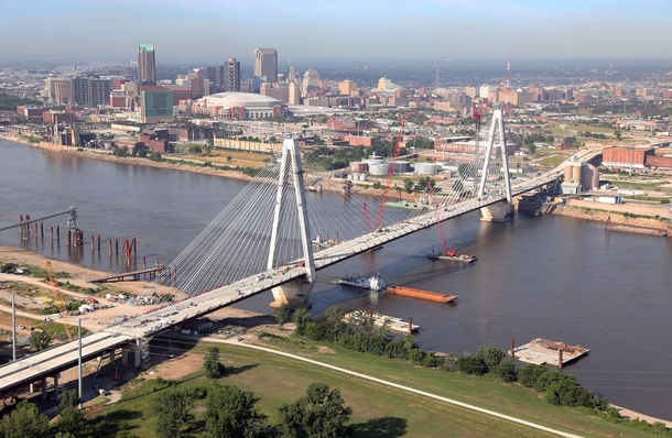 The Stan Musial Veteran Memorial Bridge in St Louis 